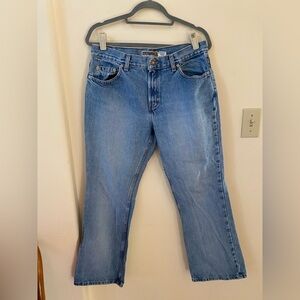 OLD NAVY VINTAGE BOOT CUT MOM JEANS LIGHT WASH DENIM 12 SHORT JUST BELOW WAIST